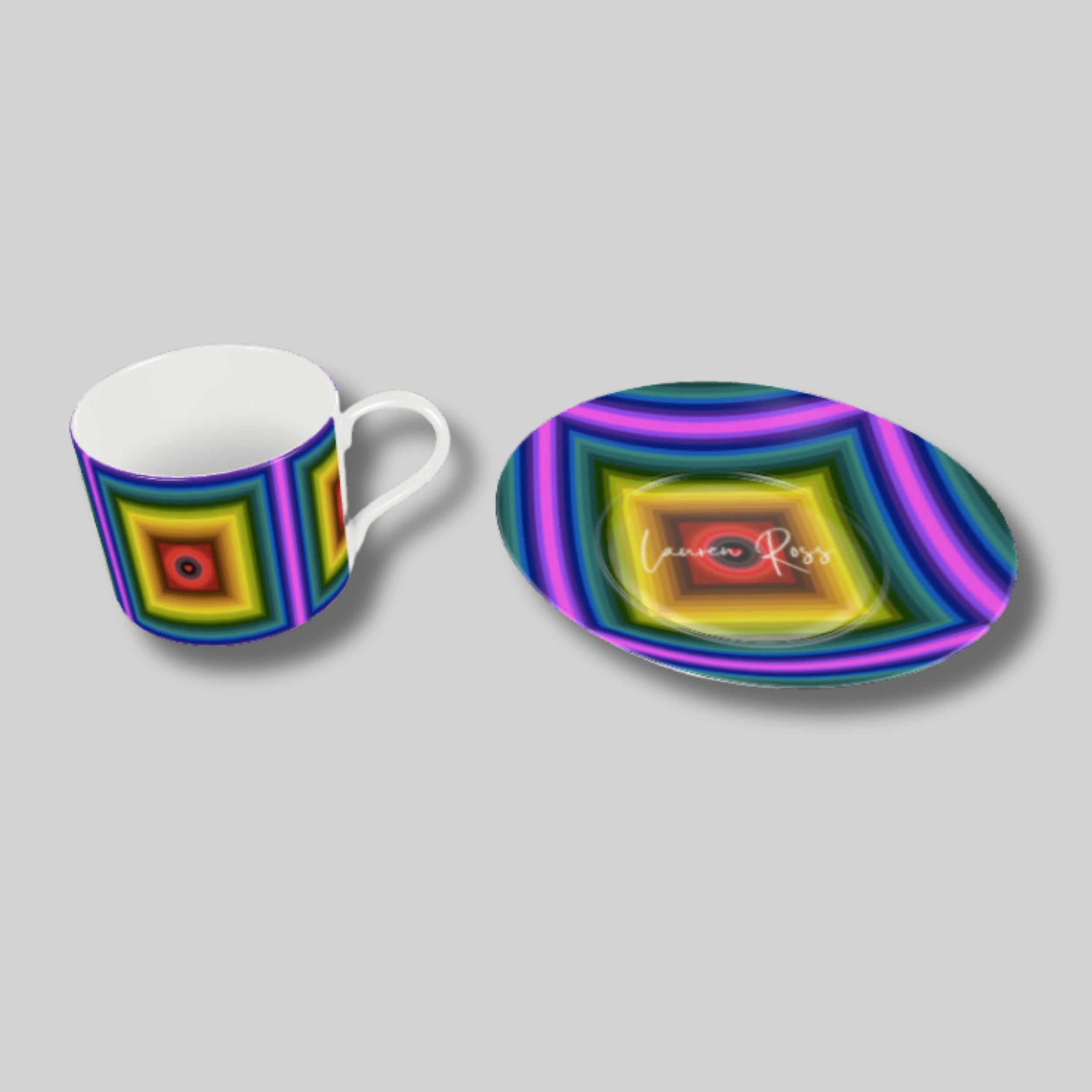 Love Chakra Cup and Saucer Set - Lauren Ross Design | Designer Tableware | Luxury Tableware | High End Homeware | Dior Tableware | Louis Vuitton Homeware | Gucci Tableware | Hermes Tableware | Saks Fifth Avenue Tableware | Neiman Marcus Tableware | Versace Tableware
