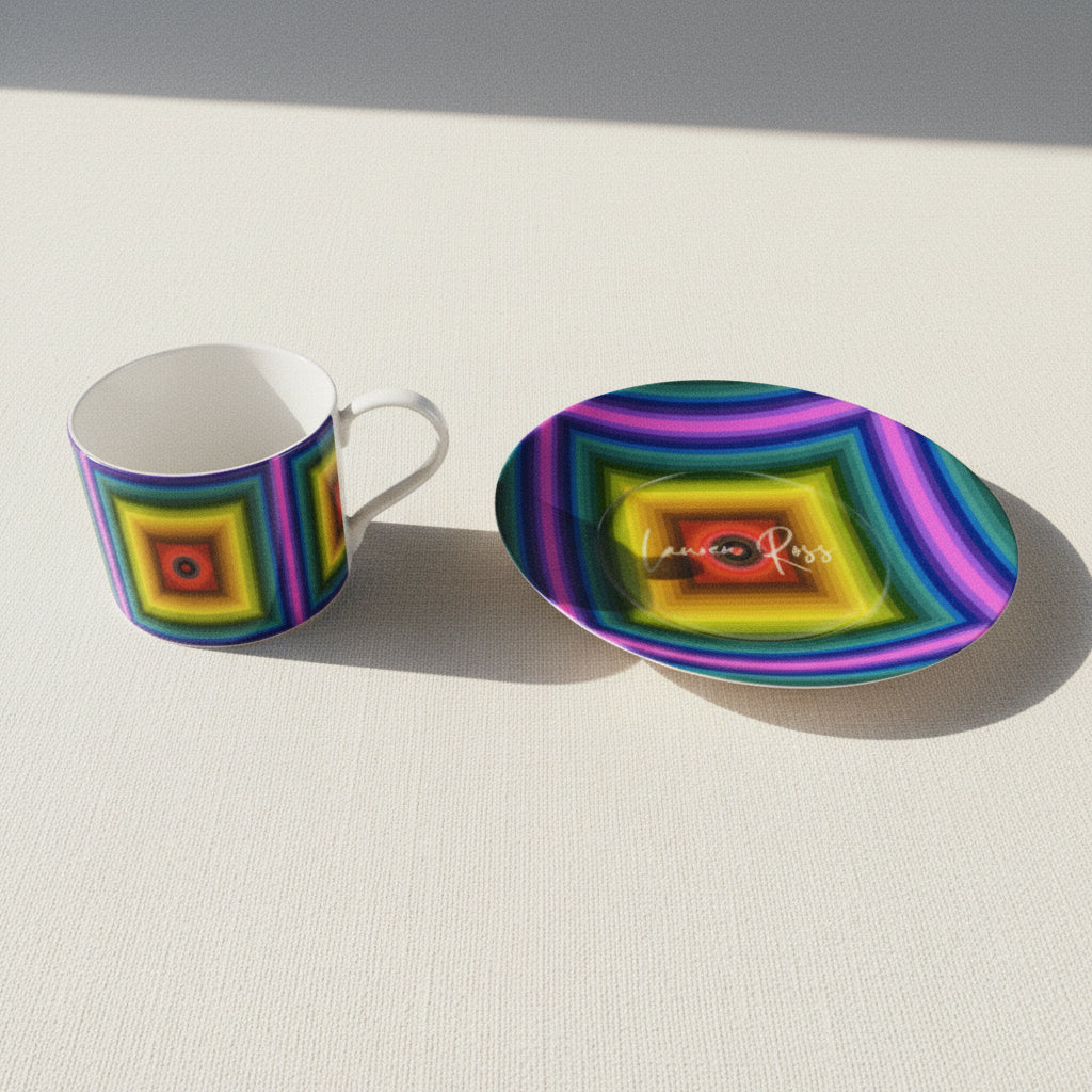 Love Chakra Cup and Saucer Set - Lauren Ross Design | Designer Tableware | Luxury Tableware | High End Homeware | Dior Tableware | Louis Vuitton Homeware | Gucci Tableware | Hermes Tableware | Saks Fifth Avenue Tableware | Neiman Marcus Tableware | Versace Tableware