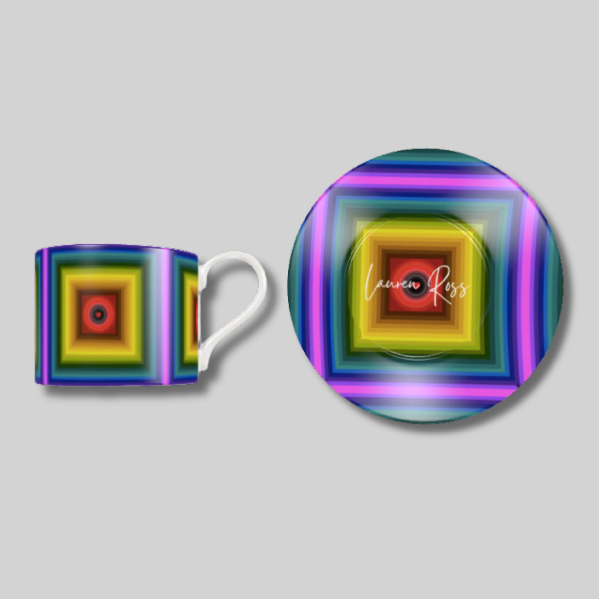 Love Chakra Cup and Saucer Set - Lauren Ross Design | Designer Tableware | Luxury Tableware | High End Homeware | Dior Tableware | Louis Vuitton Homeware | Gucci Tableware | Hermes Tableware | Saks Fifth Avenue Tableware | Neiman Marcus Tableware | Versace Tableware