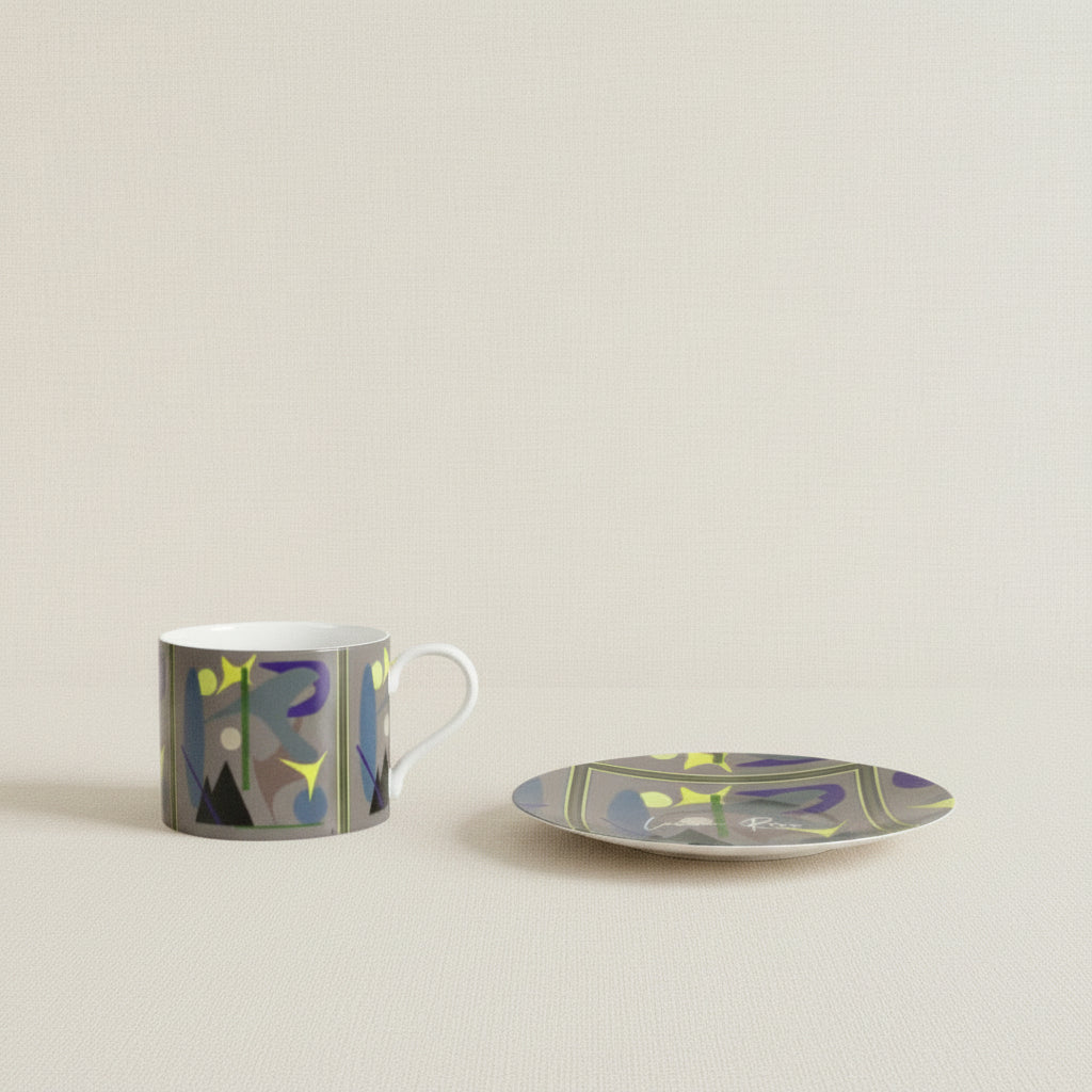 The Midnight Hour Cup and Saucer Set - High End Tableware | Luxury Tableware | Designer Tableware | Design Homeware | Fine Bone China | Lauren Ross Design