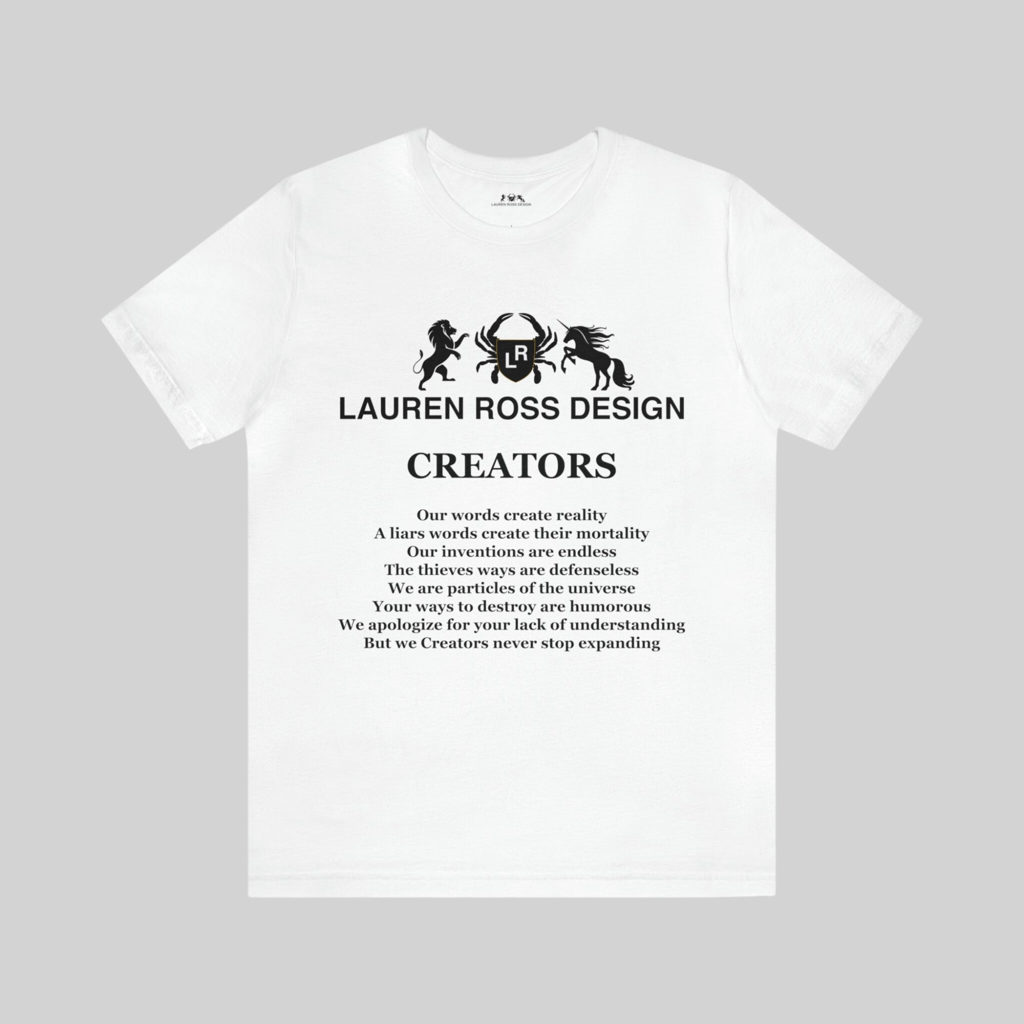 Creators 100% Cotton T-shirt Lauren Ross Design