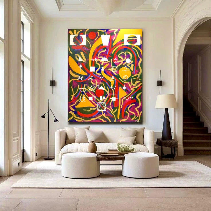 Cryptography - Contemporary Art - Modern Abstract Painting On Canvas