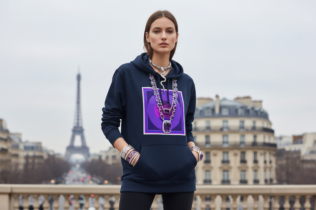 Purple Vesica Navy Sweatshirt