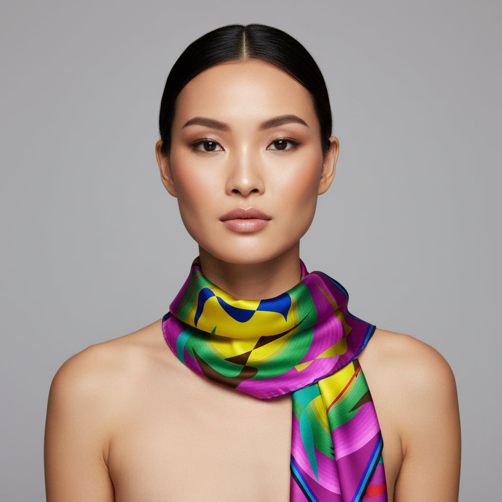 The Black Rock Silk Scarf 36”
