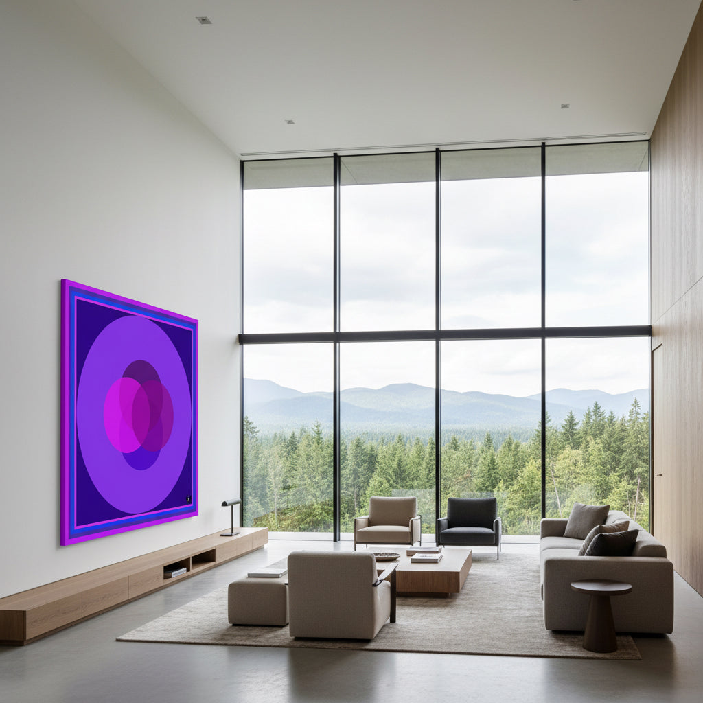 Purple Vesica - Contemporary Art - Modern Abstract Painting On Canvas