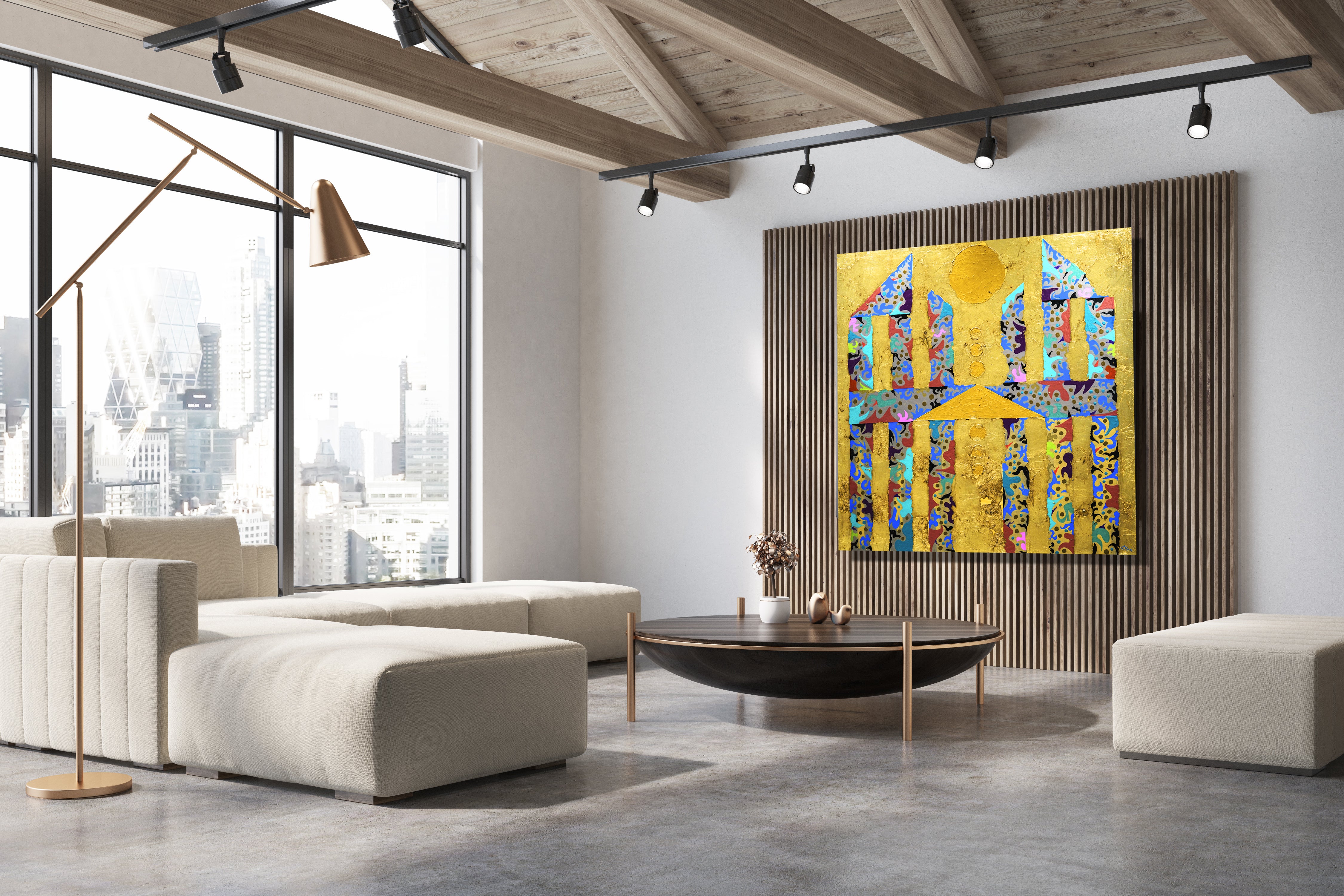 The Lost Temple of Exuberance Archival Canvas Wrap - Contemporary Art | Modern Abstract Art | Fine Art | Painting On Canvas