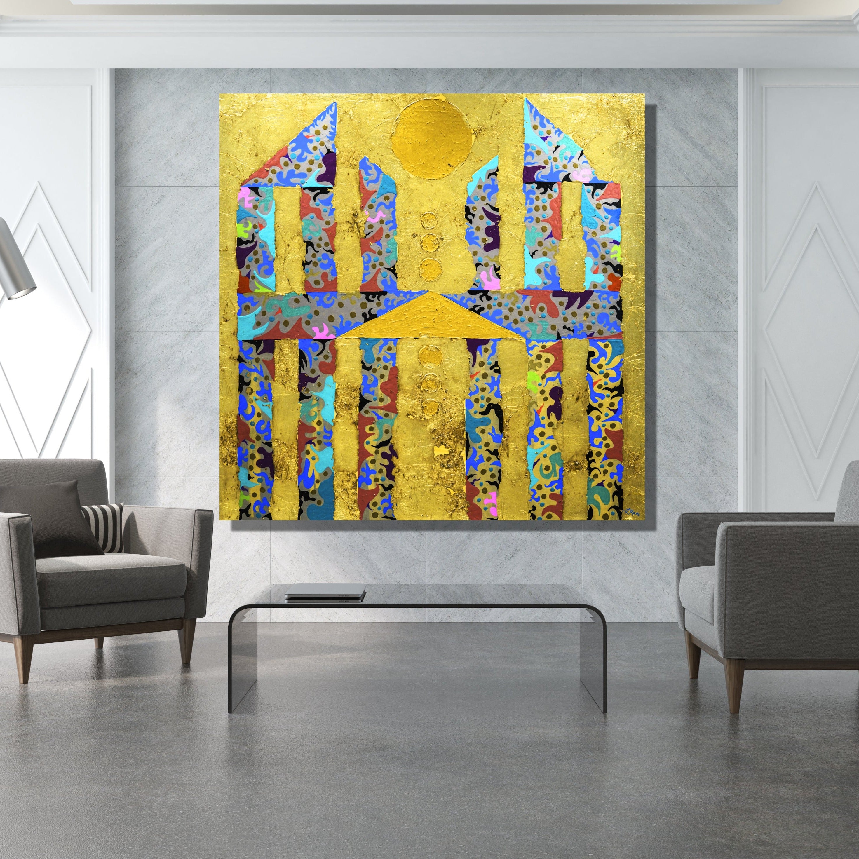 The Lost Temple of Exuberance Archival Canvas Wrap - Contemporary Art | Modern Abstract Art | Fine Art | Painting On Canvas