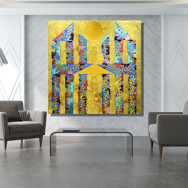The Lost Temple of Exuberance Archival Canvas Wrap - Contemporary Art | Modern Abstract Art | Fine Art | Painting On Canvas 