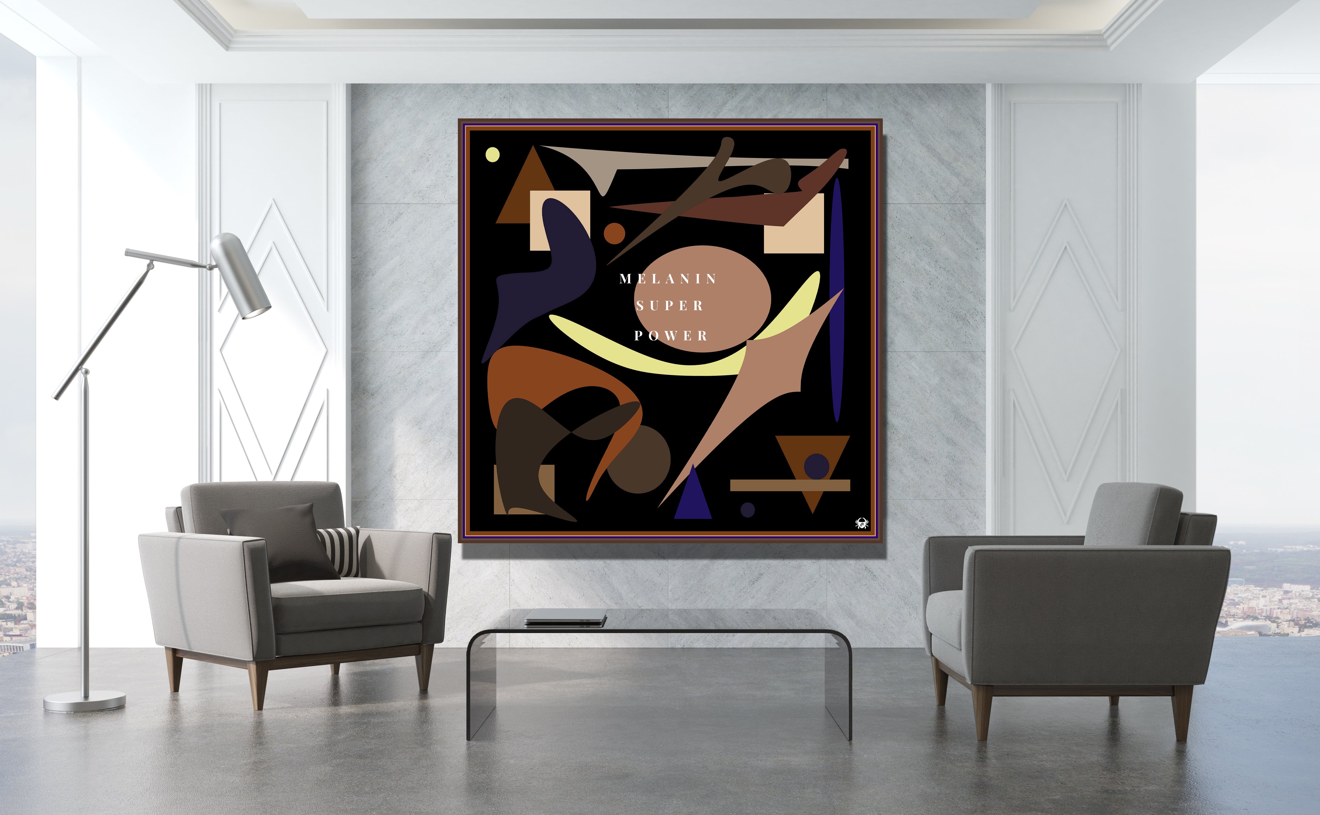 Melanin Super Power Crypto Canvas Wrap - Contemporary Art | Modern Abstract Art | Fine Art | On Canvas