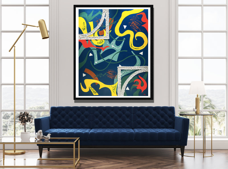 Puzzle 1 Print - Abstract Modern Contemporary Luxury Wall Art Painting - Lauren Ross Design