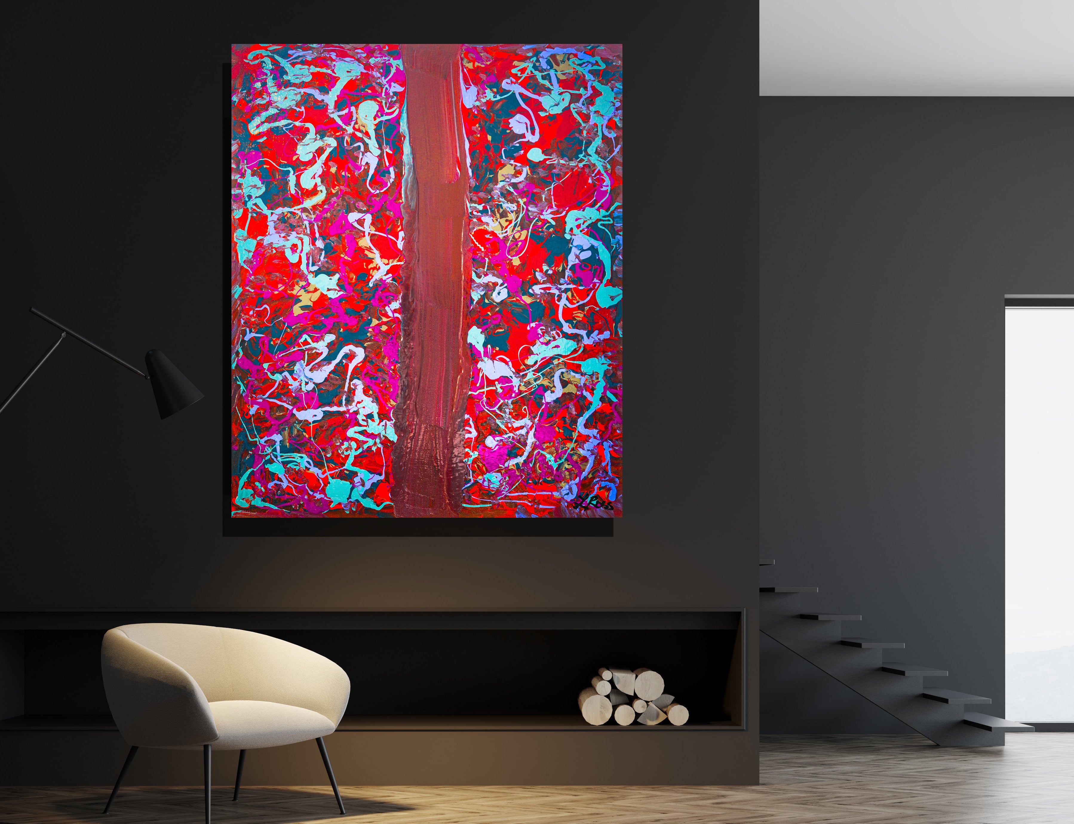 Orchid Canvas Wrap - Abstract Modern Contemporary Luxury Wall Art Painting - Lauren Ross Design