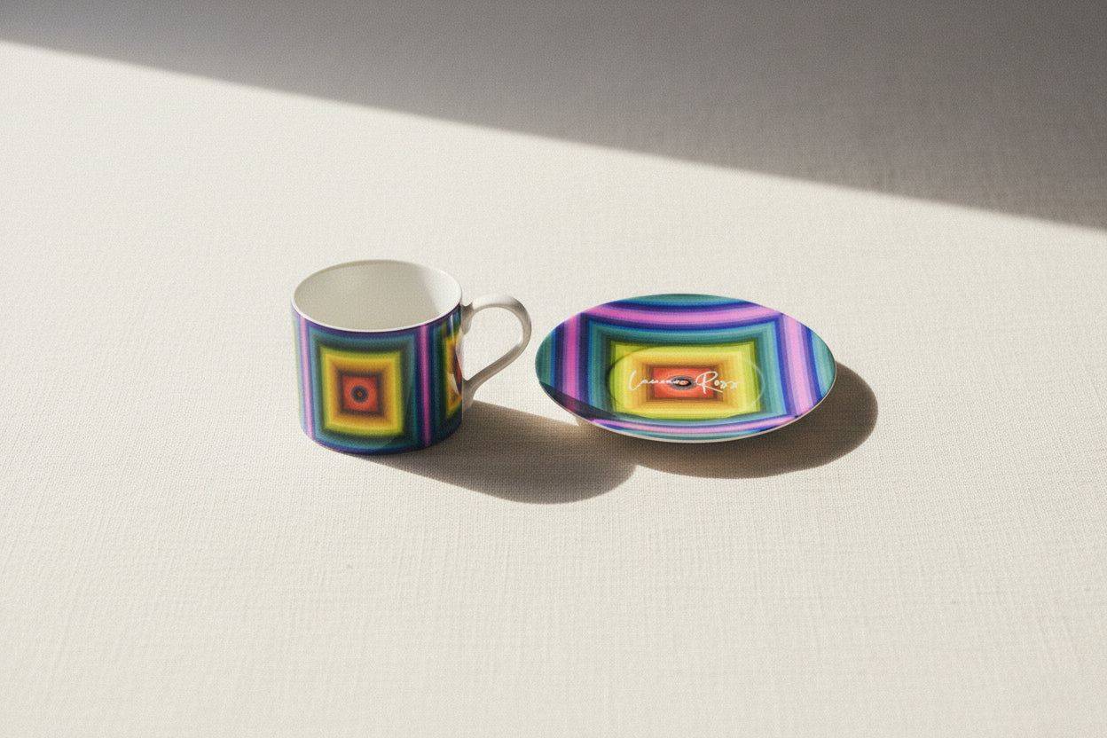 Love Chakra Cup and Saucer Set - Lauren Ross Design | Designer Tableware | Luxury Tableware  | High End Homeware | Dior Tableware  | Louis Vuitton Homeware | Gucci Tableware  | Hermes Tableware | Saks Fifth Avenue Tableware | Neiman Marcus Tableware | Versace Tableware 