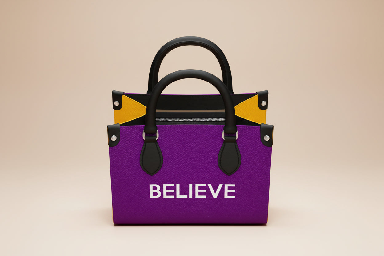Believe handbag - Lauren Ross Design - luxury designer high end handbag