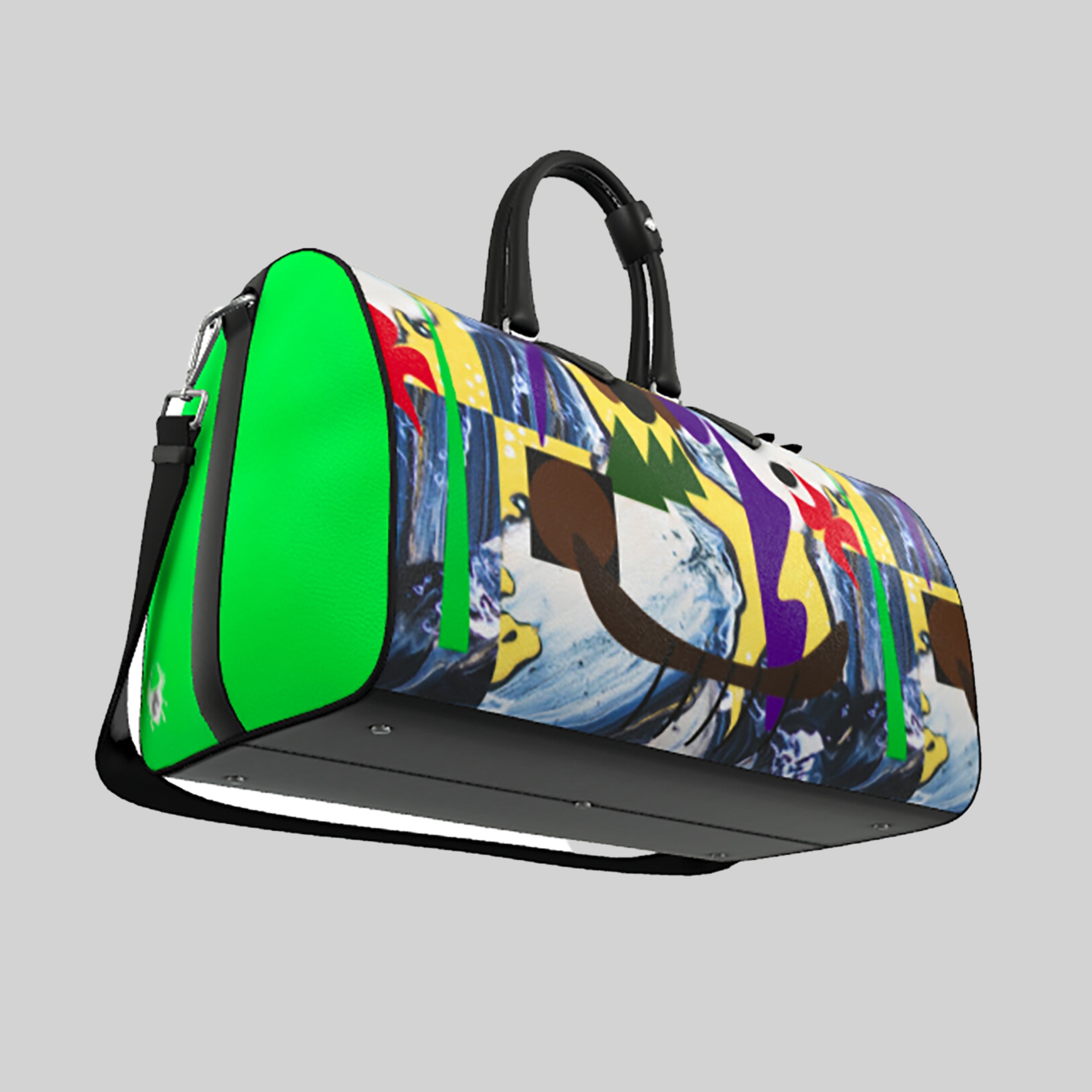Louis Vuitton Black With Rainbow Letterings Duffel Bag