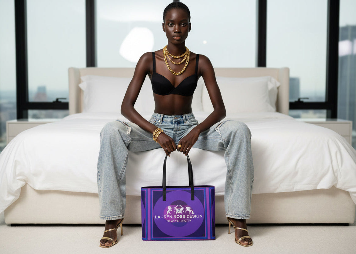 LRD Modern Art Tote Bag - Purple Vesica
