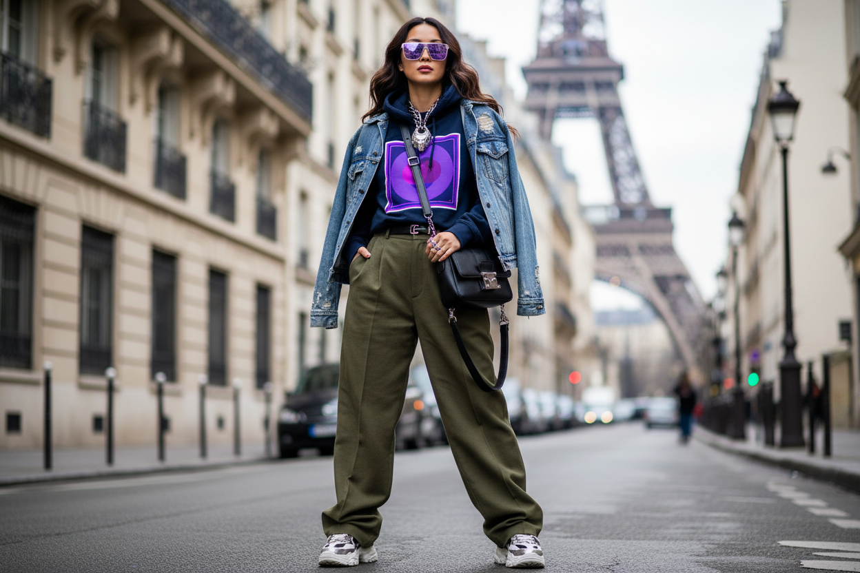 Purple Vesica Navy Sweatshirt