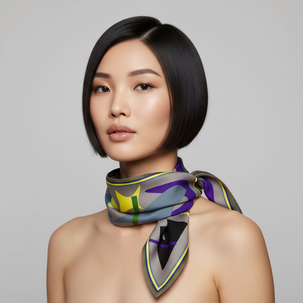 Midnight Hour Silk Scarf 36”