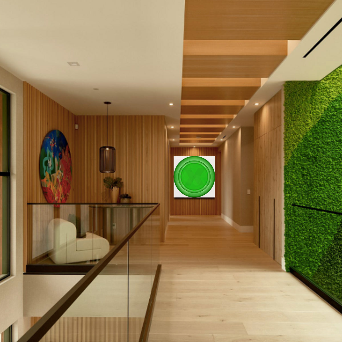 Green Cube Canvas Wrap