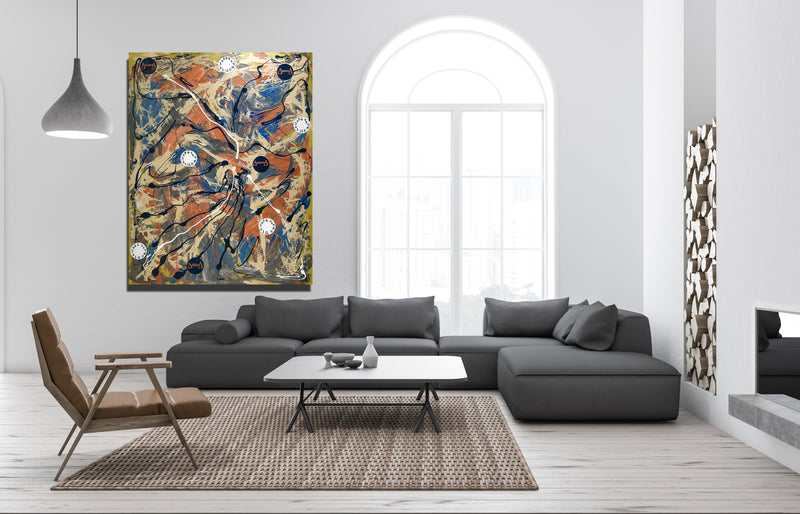 Backwards Canvas Wrap - Abstract Modern Contemporary Luxury Wall Art Painting - Lauren Ross Design