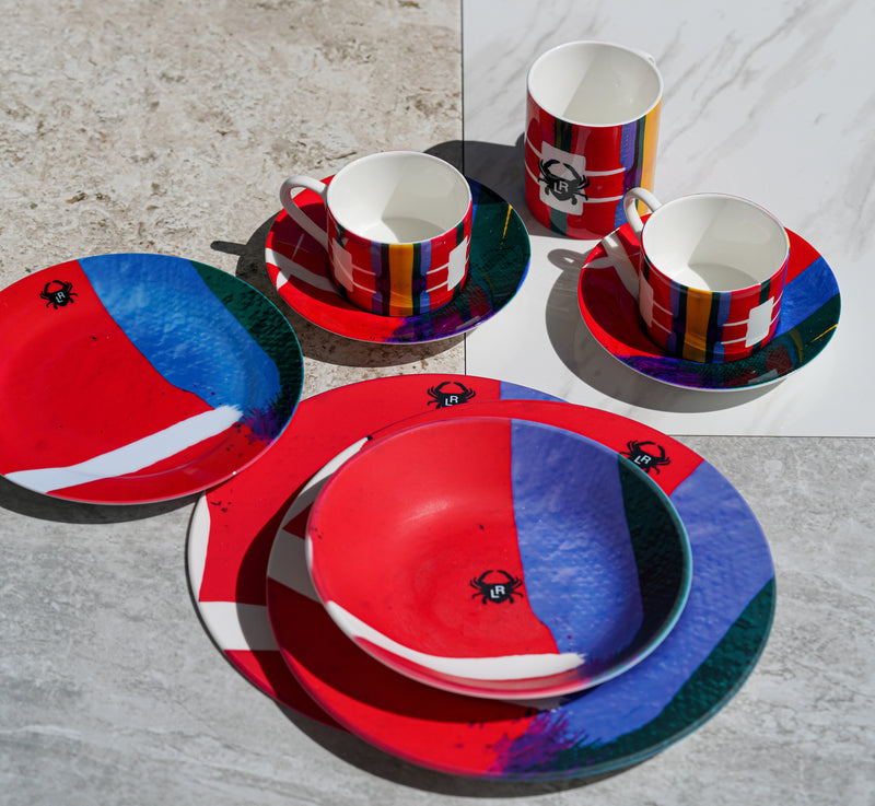 Tribe porcelain cup and saucer set Lauren Ross Design Tableware 