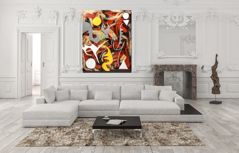 Games Canvas Wrap - Abstract Modern Contemporary Luxury Wall Art Painting - Lauren Ross Design