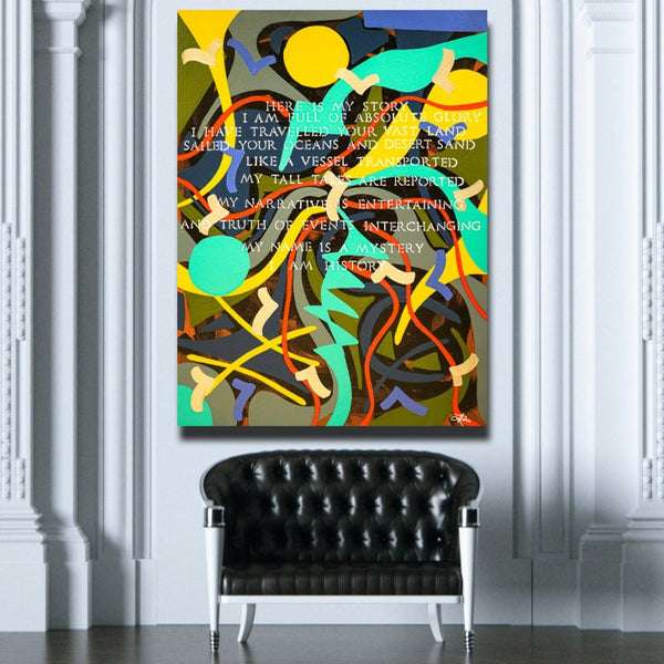History Archival Canvas Wrap - Contemporary Art | Modern Abstract Art | Fine Art | Painting On Canvas 