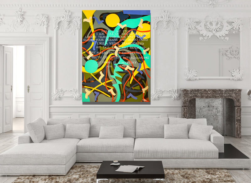 History Archival Canvas Wrap - Contemporary Art | Modern Abstract Art | Fine Art | Painting On Canvas 