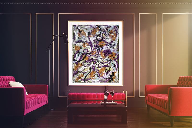 Neolithic Print - Abstract Modern Contemporary Luxury Wall Art Painting - Lauren Ross Design
