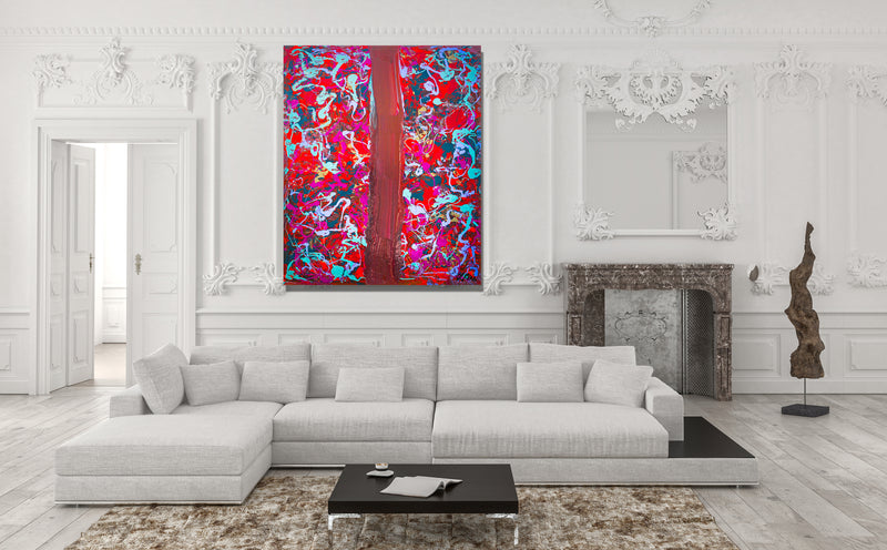 Orchid Canvas Wrap - Abstract Modern Contemporary Luxury Wall Art Painting - Lauren Ross Design