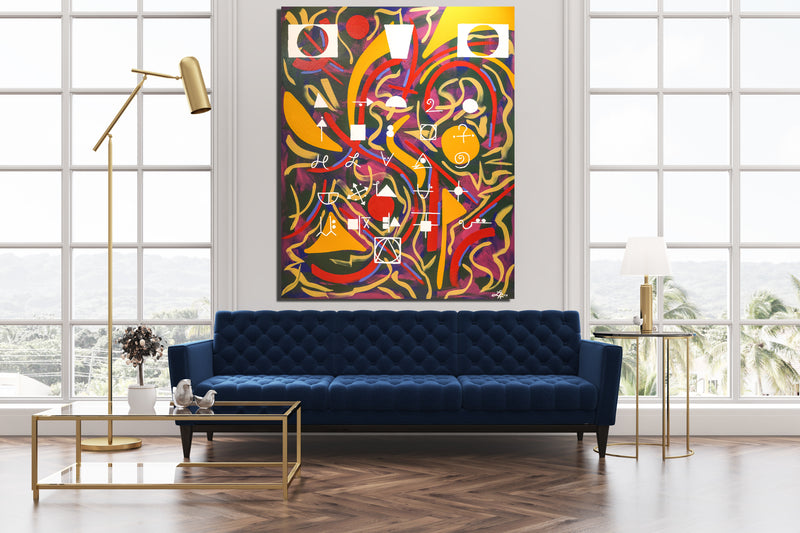 Cryptography Archival Canvas Wrap - Contemporary Art | Modern Abstract Art | Fine Art | Painting On Canvas 