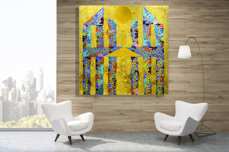 The Lost Temple of Exuberance Archival Canvas Wrap - Contemporary Art | Modern Abstract Art | Fine Art | Painting On Canvas 