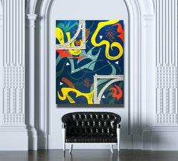 Puzzle 1 Canvas Wrap - Abstract Modern Contemporary Luxury Wall Art Painting - Lauren Ross Design